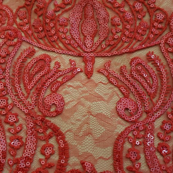 Free People Night Shimmers Mini Dress SZ 0 Red - Picture 6 of 10